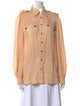 Tory Burch Silk Long Sleeve Button-Up Top