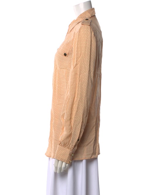 Tory Burch Silk Long Sleeve Button-Up Top