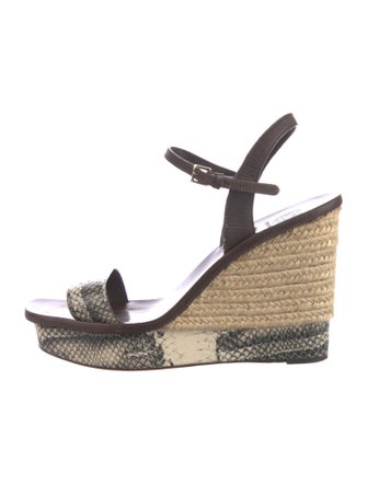 Tory Burch Leather Animal Print Espadrilles
