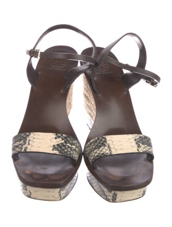 Tory Burch Leather Animal Print Espadrilles