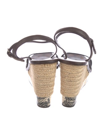 Tory Burch Leather Animal Print Espadrilles