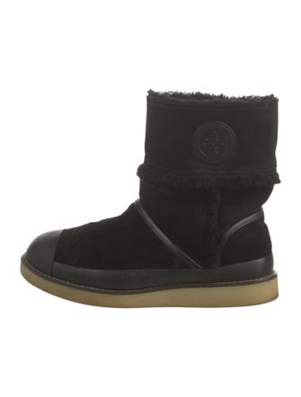 Tory Burch Suede Faux Fur Trim Boots