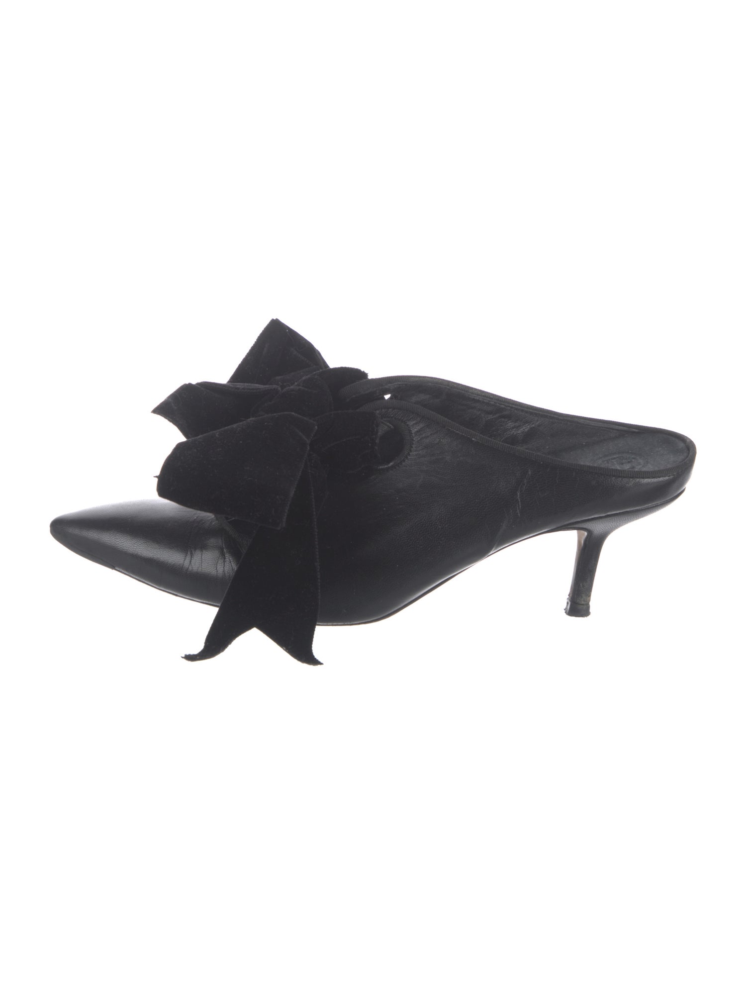 Tory Burch Leather Bow Accents Mules