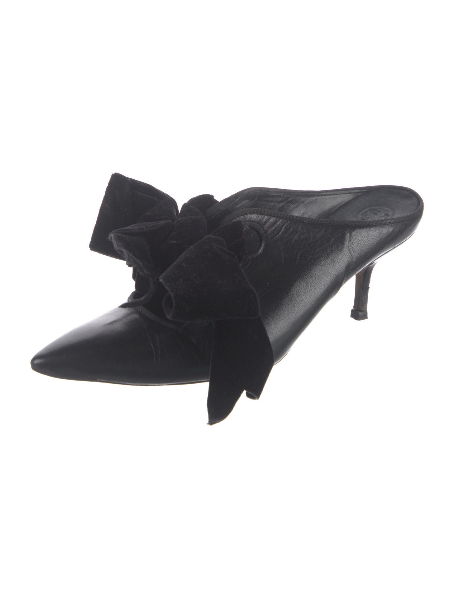 Tory Burch Leather Bow Accents Mules