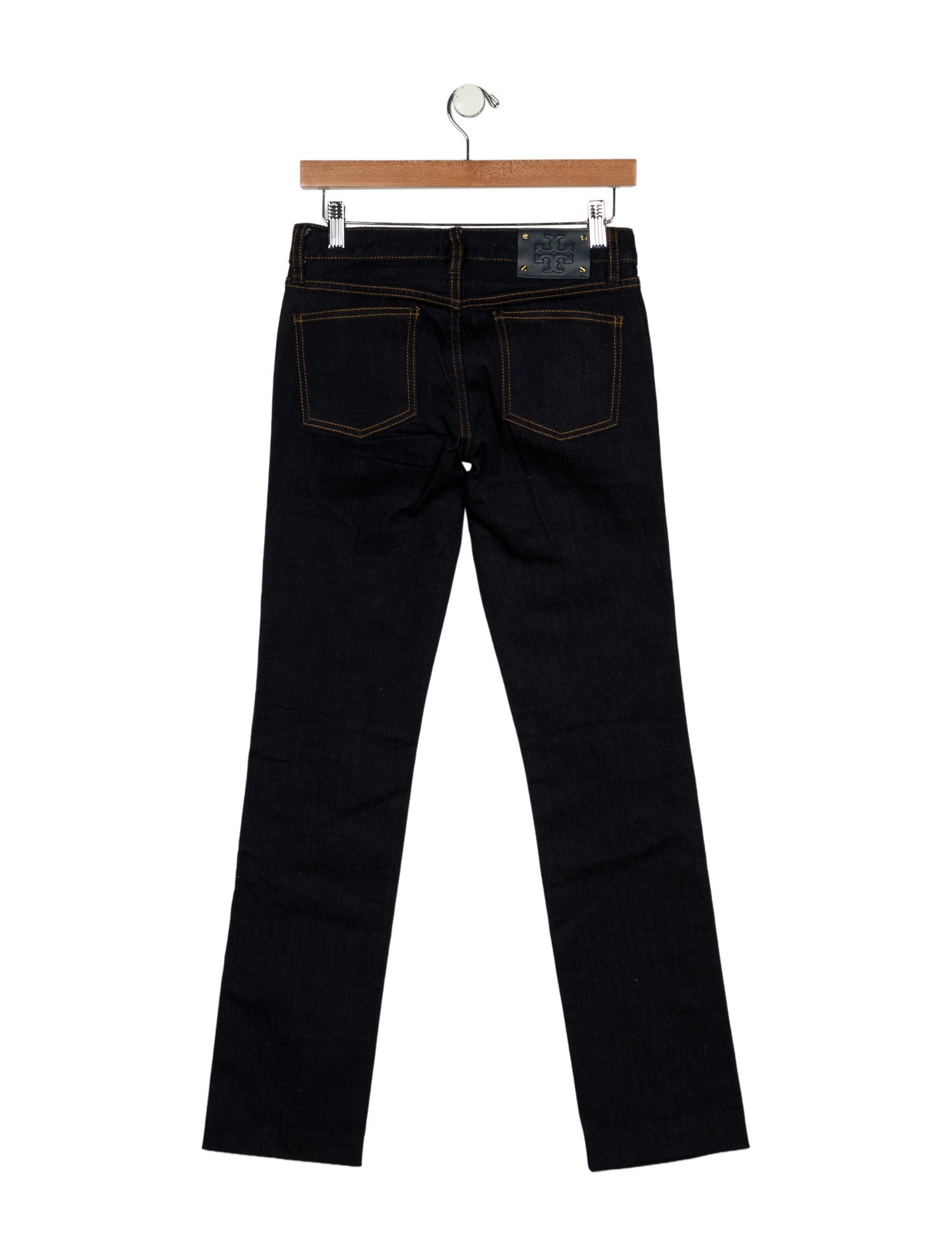 Tory Burch Mid-Rise Straight Leg Jeans