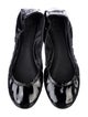 Tory Burch Patent Leather Ruffle Embellishment Ballet Flats