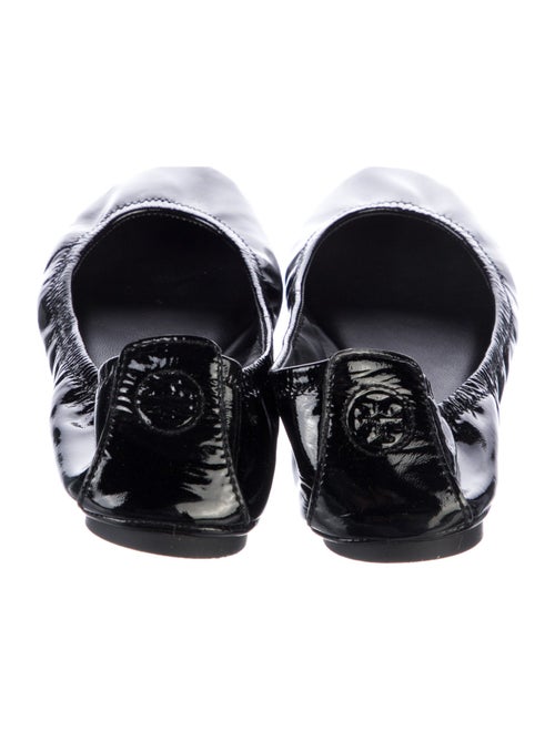 Tory Burch Patent Leather Ruffle Embellishment Ballet Flats