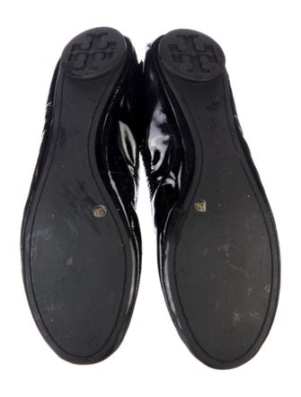 Tory Burch Patent Leather Ruffle Embellishment Ballet Flats
