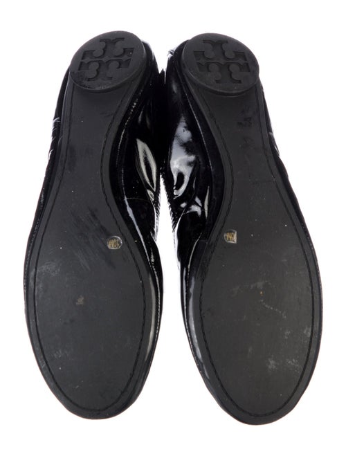 Tory Burch Patent Leather Ruffle Embellishment Ballet Flats