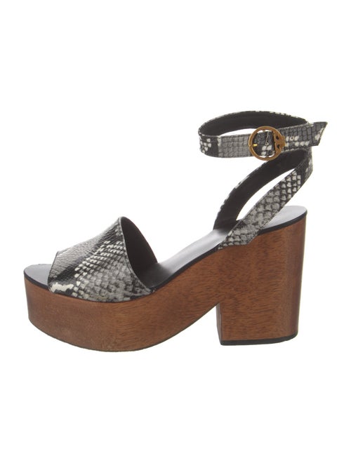 Tory Burch Leather Animal Print Sandals