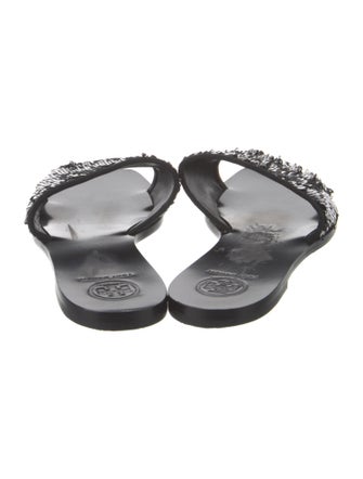Tory Burch Leather Sequin Embellishments Slides