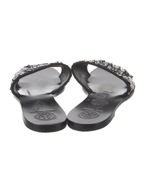 Tory Burch Leather Sequin Embellishments Slides