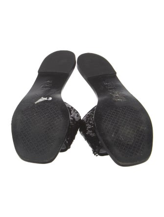 Tory Burch Leather Sequin Embellishments Slides