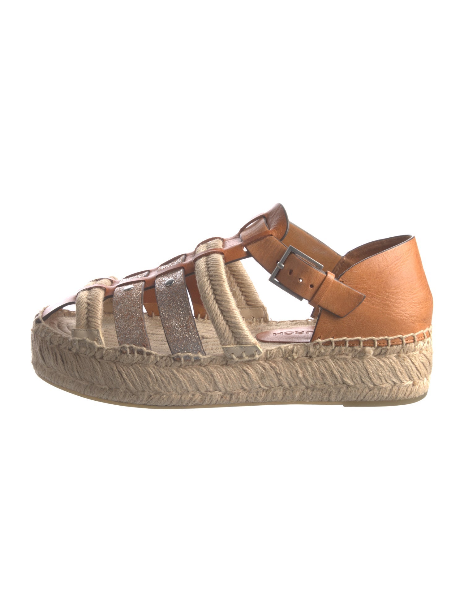 Tory Burch Leather Colorblock Pattern Espadrilles