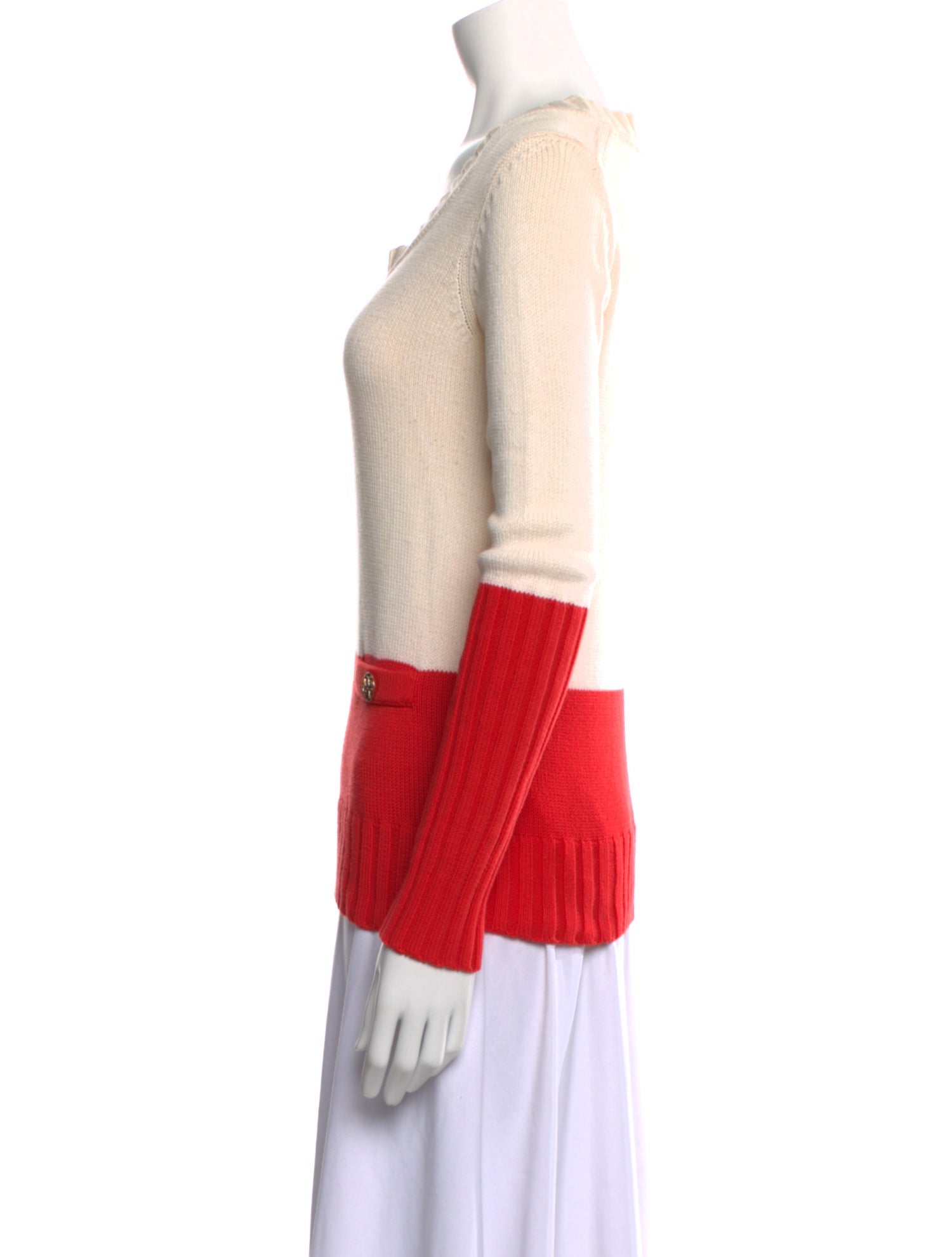 Tory Burch Striped Scoop Neck Sweater