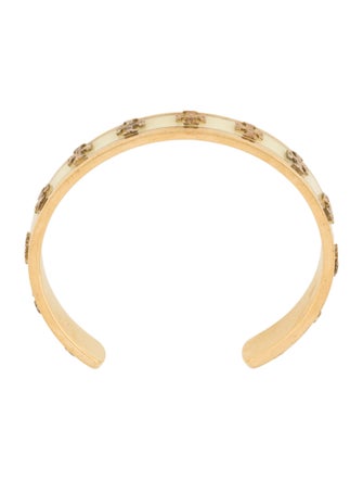 Tory Burch Enamel Raised Logo Cuff Bracelet