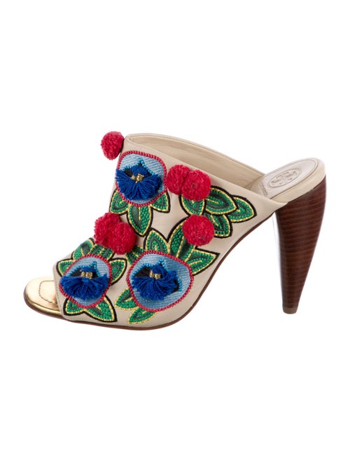 Tory Burch Leather Patterned Mules
