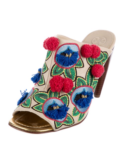 Tory Burch Leather Patterned Mules