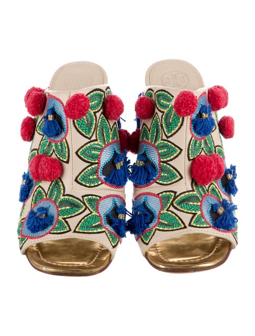 Tory Burch Leather Patterned Mules