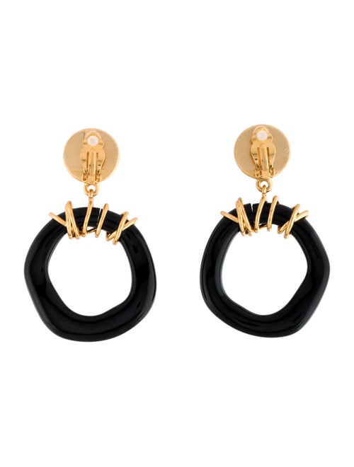 Tory Burch Resin Wire Wrapped Door Knocker Drop Clip-On Earrings
