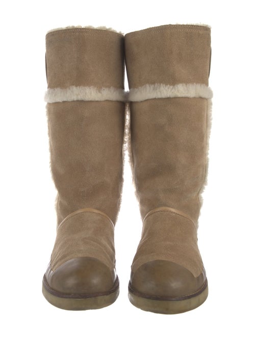 Tory Burch Suede Fur Trim Boots