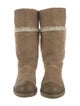 Tory Burch Suede Fur Trim Boots
