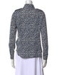 Tory Burch Printed Mock Neck Button-Up Top
