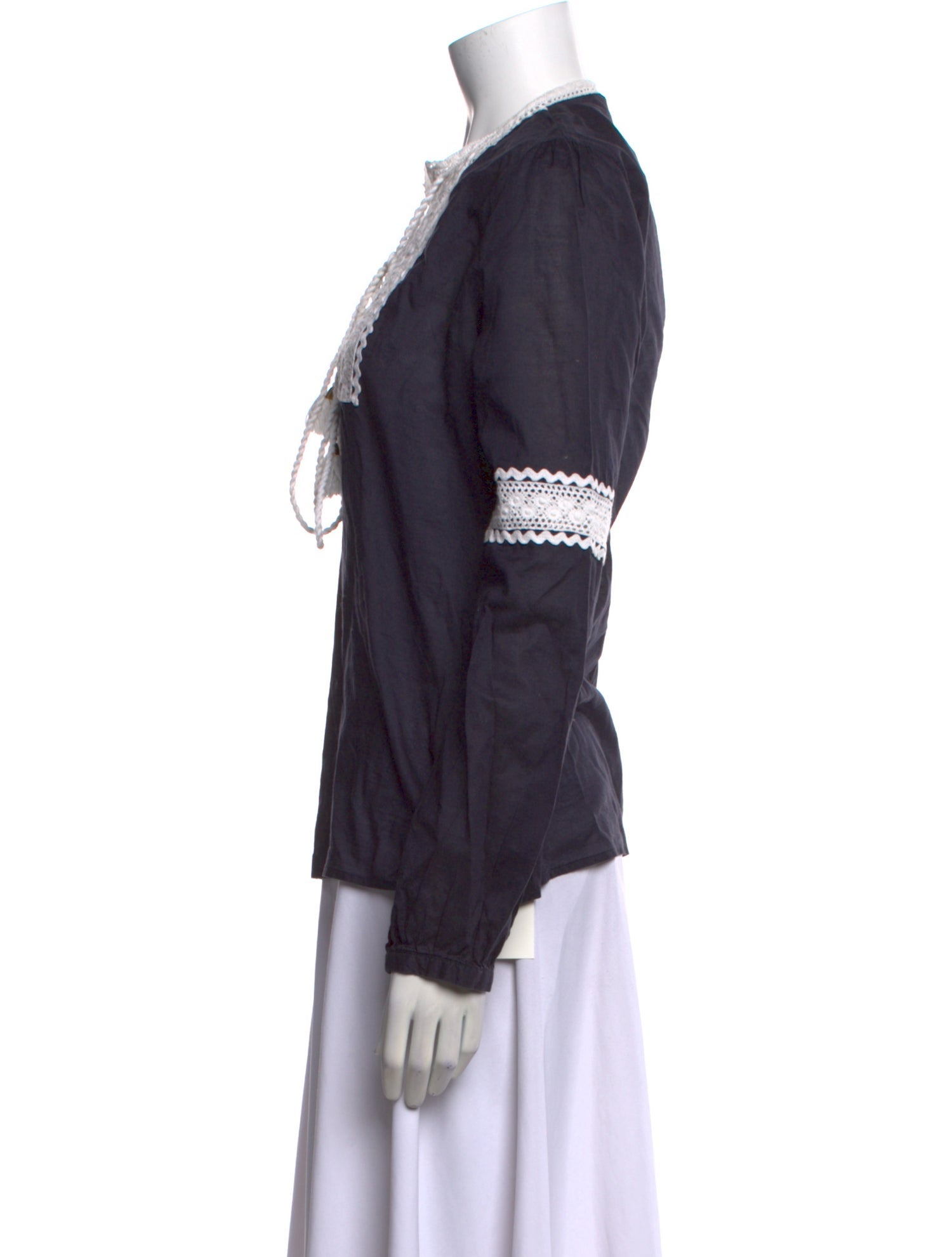 Tory Burch V-Neck Long Sleeve Blouse