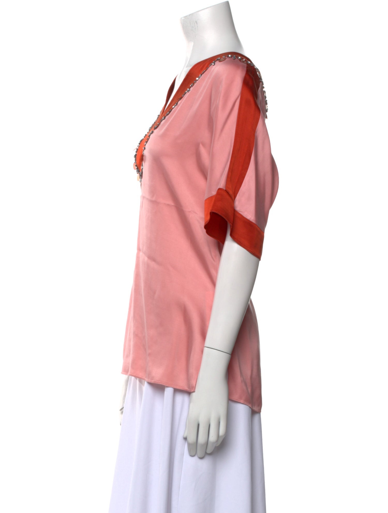 Tory Burch V-Neck Short Sleeve Top