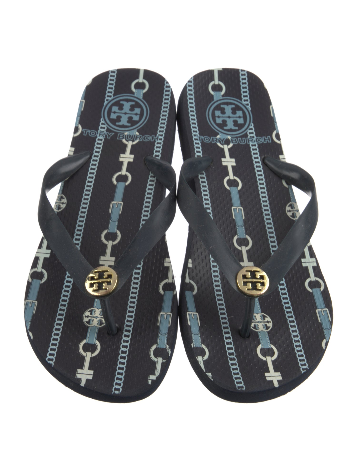 Tory Burch Rubber Floral Print Slingback Sandals