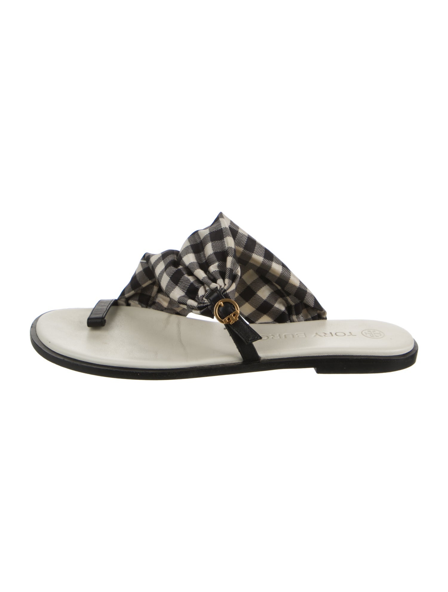 Tory Burch Nylon Plaid Print Slides