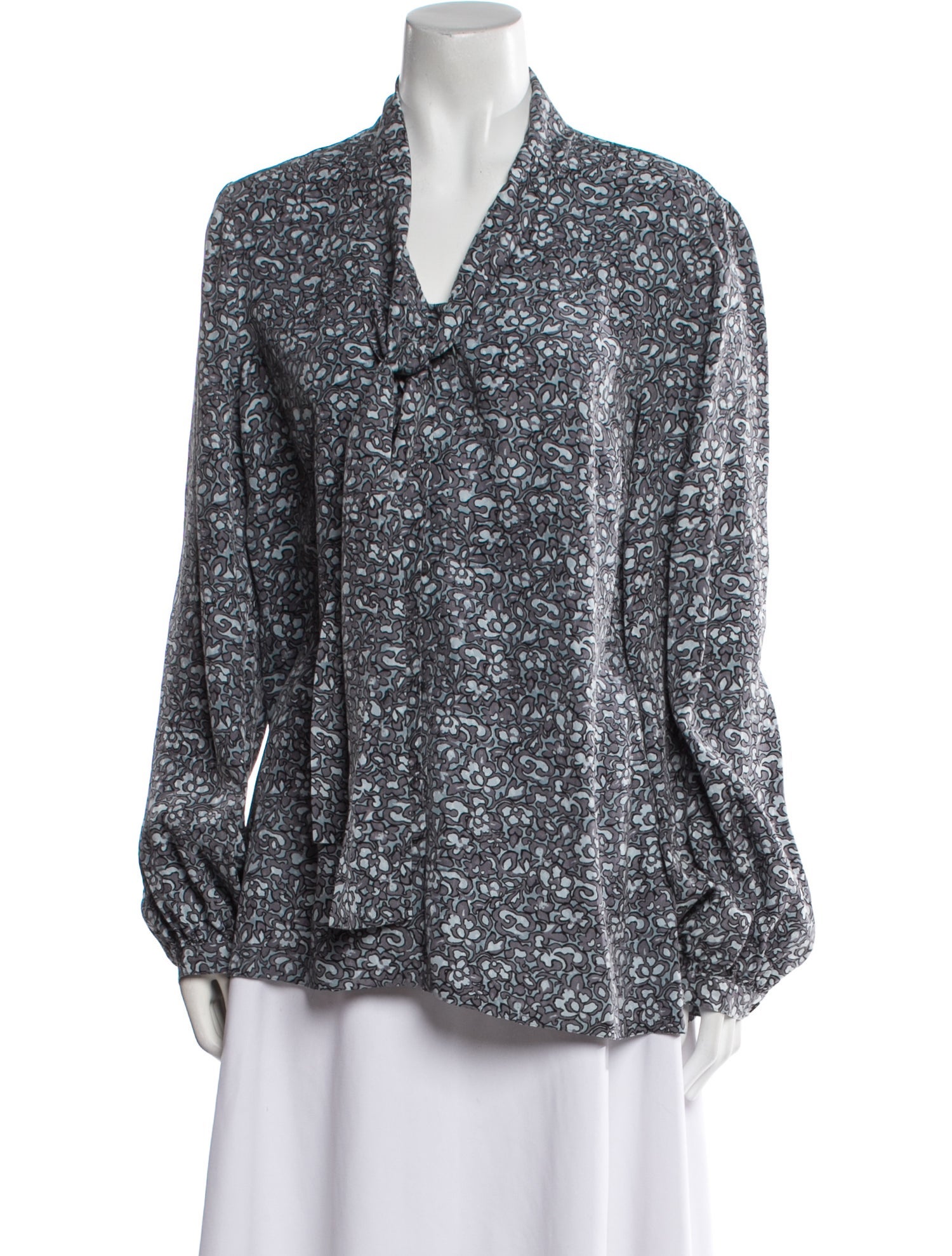 Tory Burch Silk Printed Button-Up Top