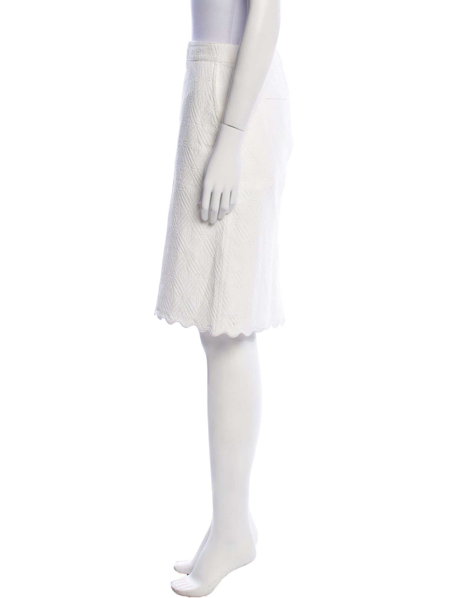 Tory Burch Embroidered Accent Knee-Length Skirt