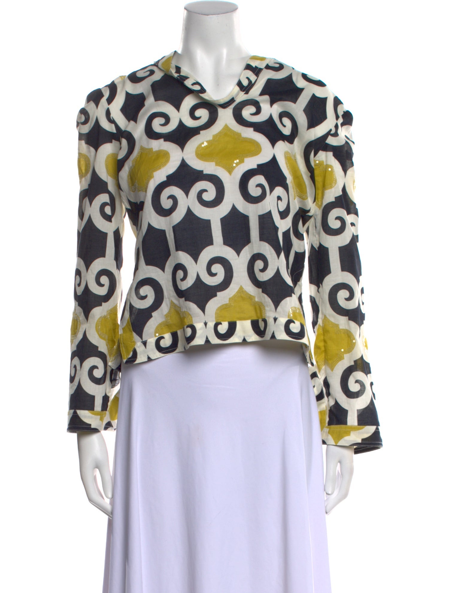 Tory Burch Printed Mock Neck Sweatshirt
