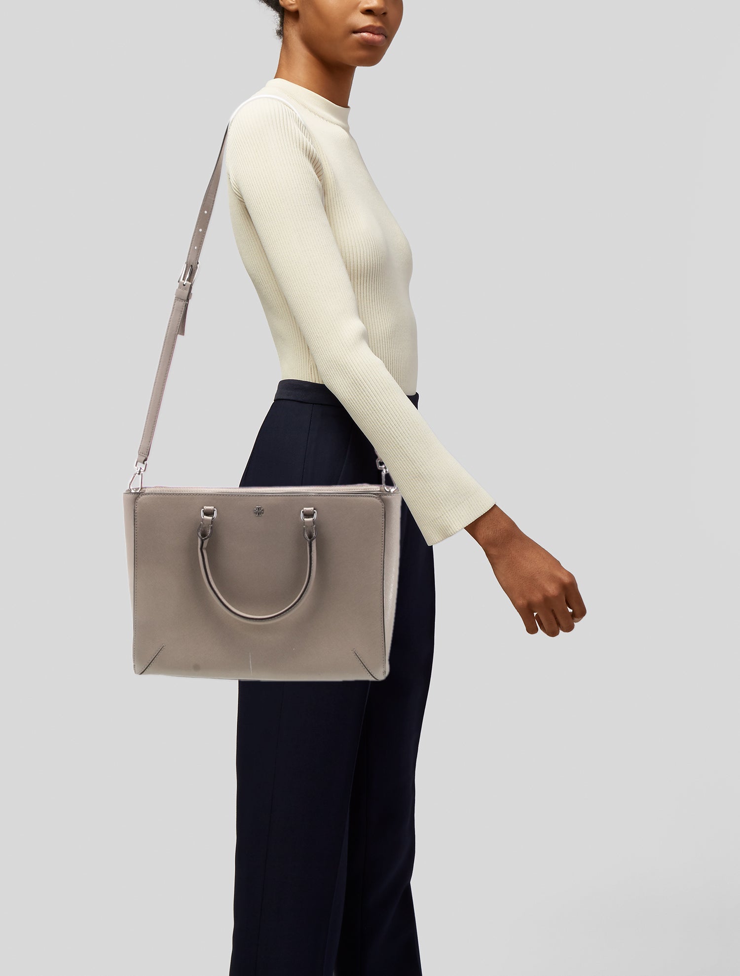 Tory Burch Saffiano Leather Top Handle Bag