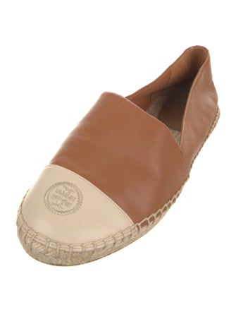 Tory Burch Leather Embroidered Accent Espadrilles