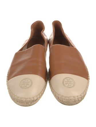 Tory Burch Leather Embroidered Accent Espadrilles