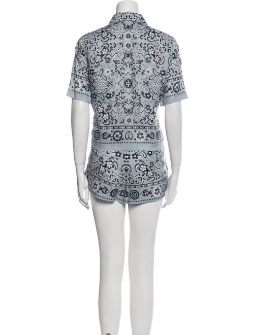 Tory Burch Linen Floral Print Short Set