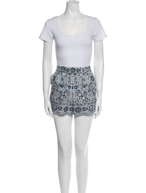 Tory Burch Linen Floral Print Short Set