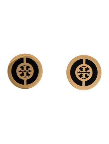 Tory Burch Stud Enamel Logo Earrings