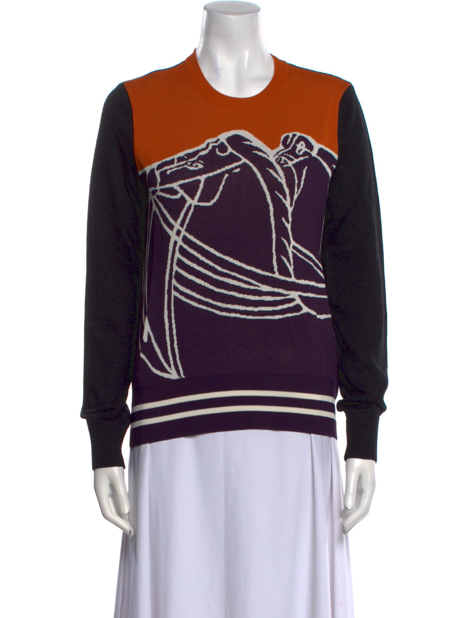 Tory Burch Printed Crew Neck Sweater