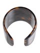 Tory Burch Resin Faux Tortoise Logo Wide Cuff Bracelet