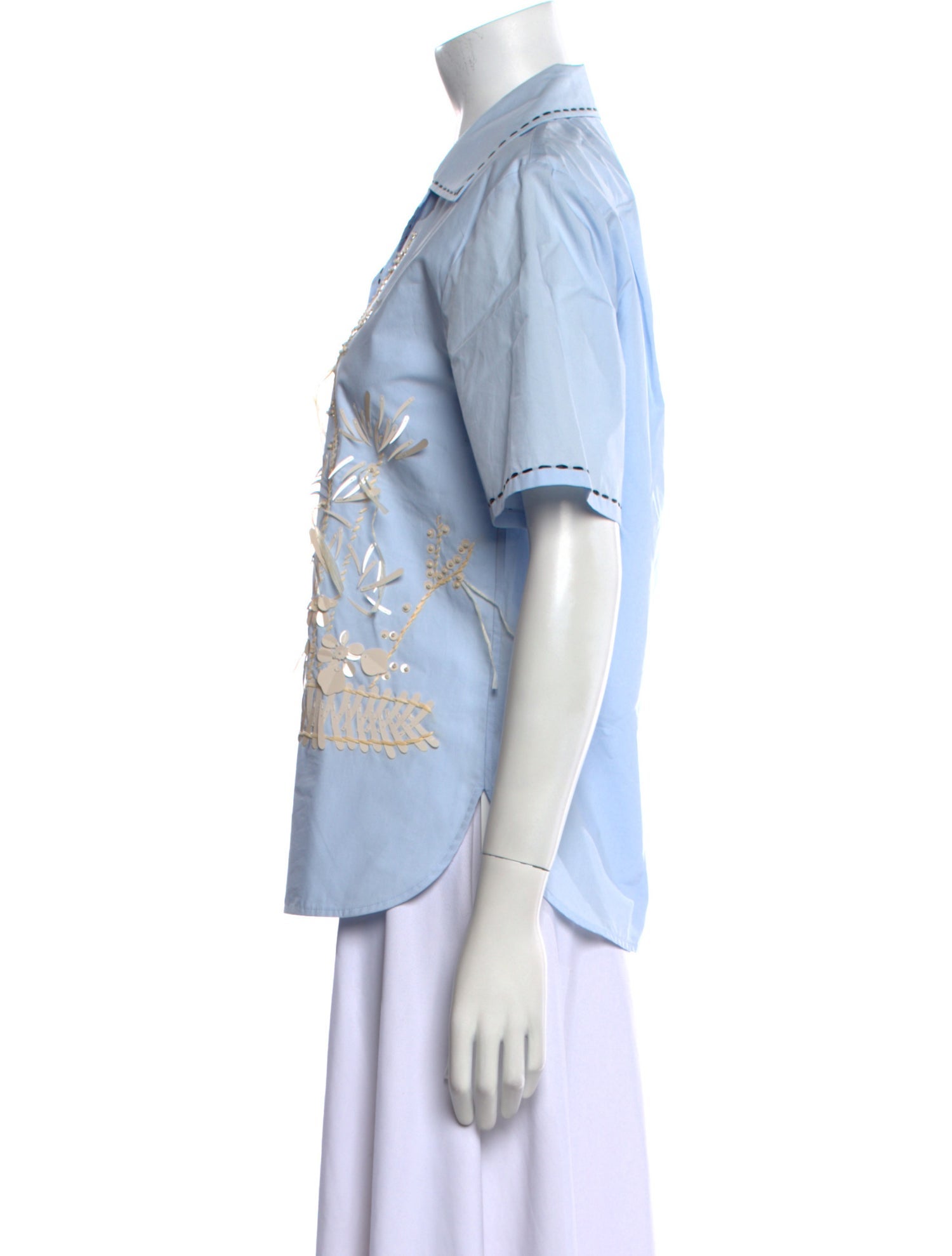 Tory Burch Short Sleeve Button-Up Top w/ Tags