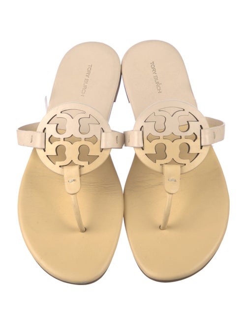 Tory Burch Leather Cutout Accent Slides