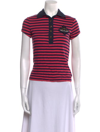 Tory Burch Striped Short Sleeve Polo