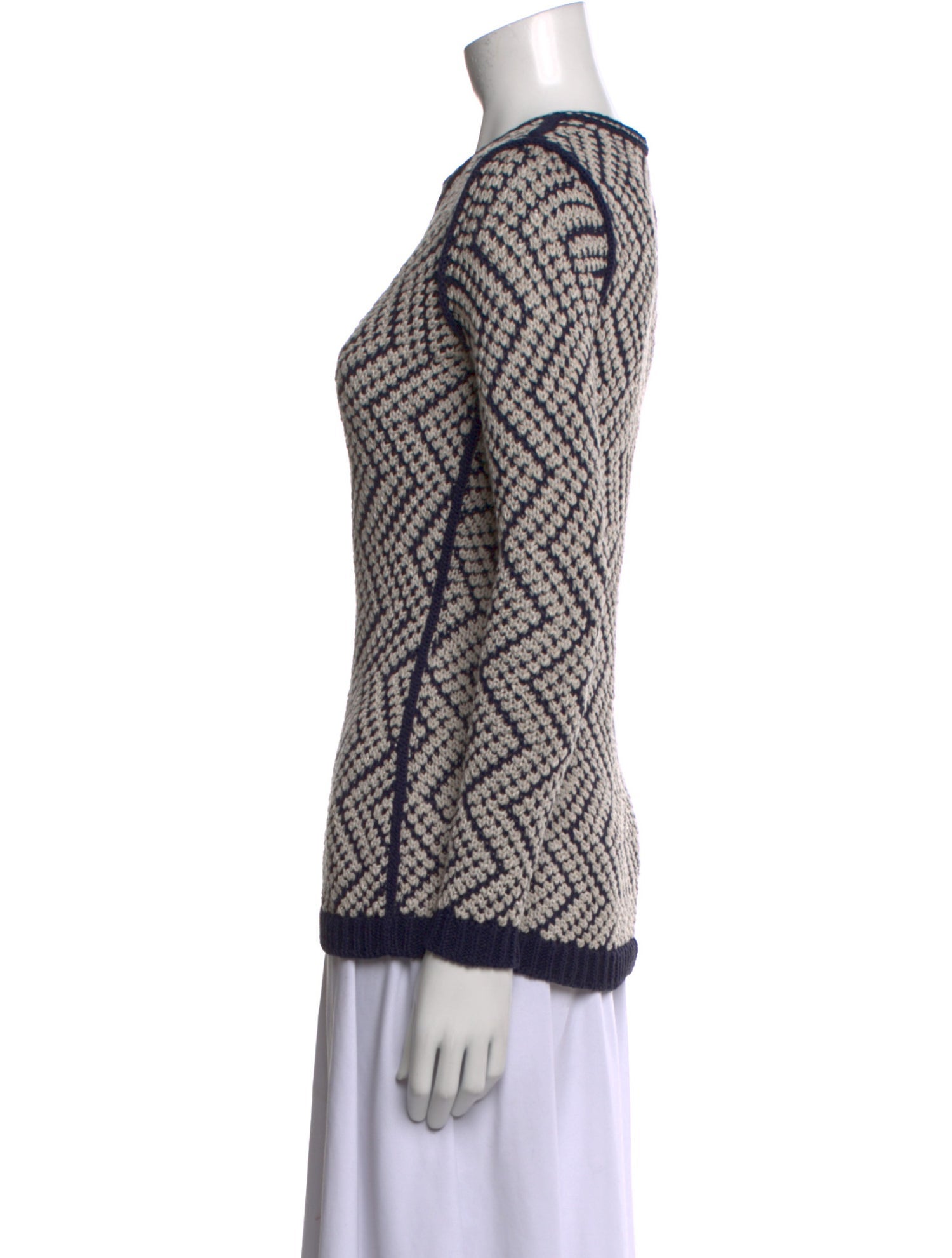 Tory Burch Printed V-Neck Sweater