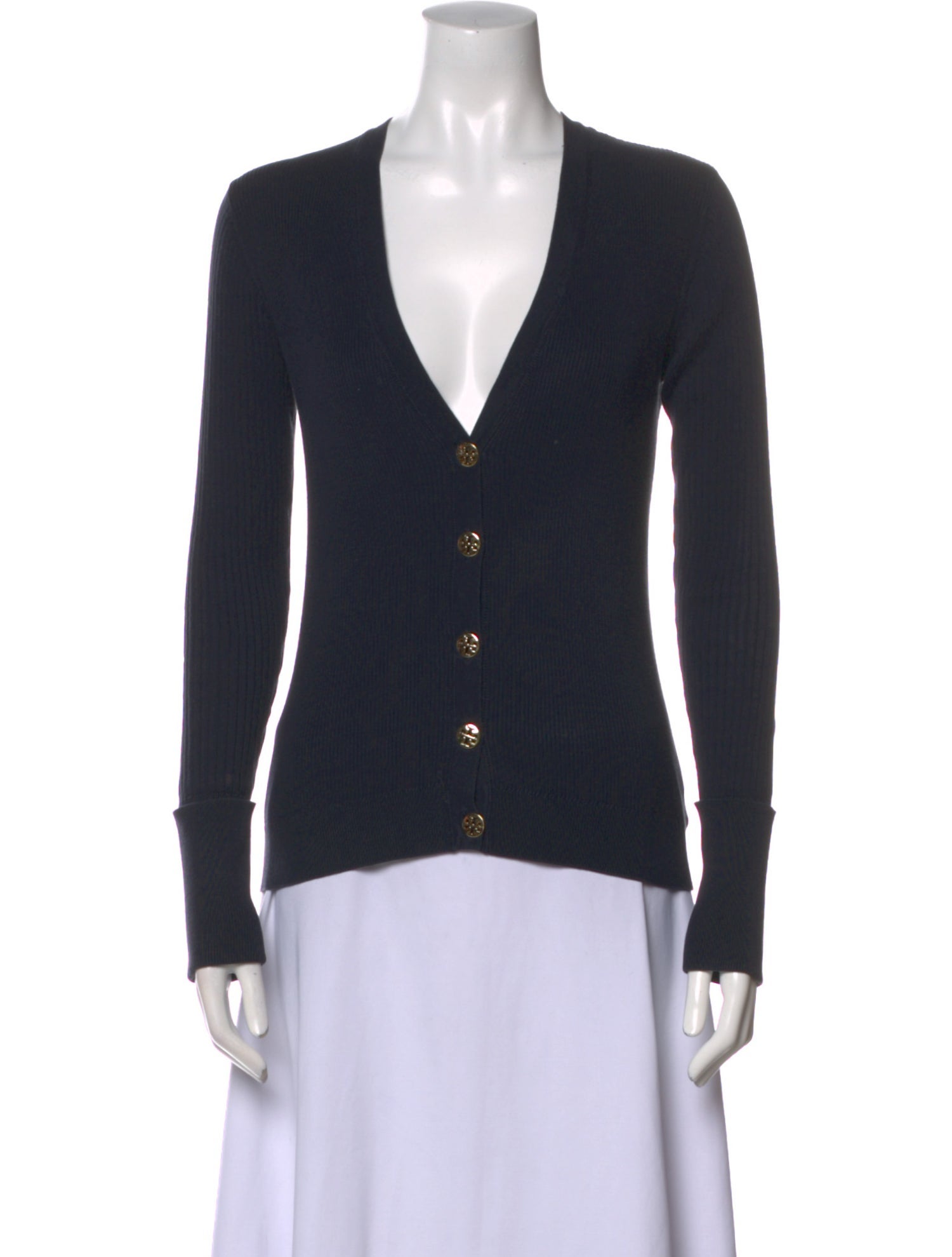 Tory Burch V-Neck Long Sleeve Top