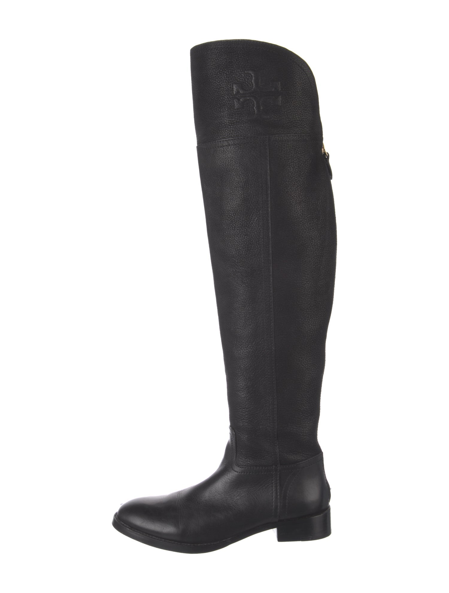 Tory Burch Signature Logo Leather Boots