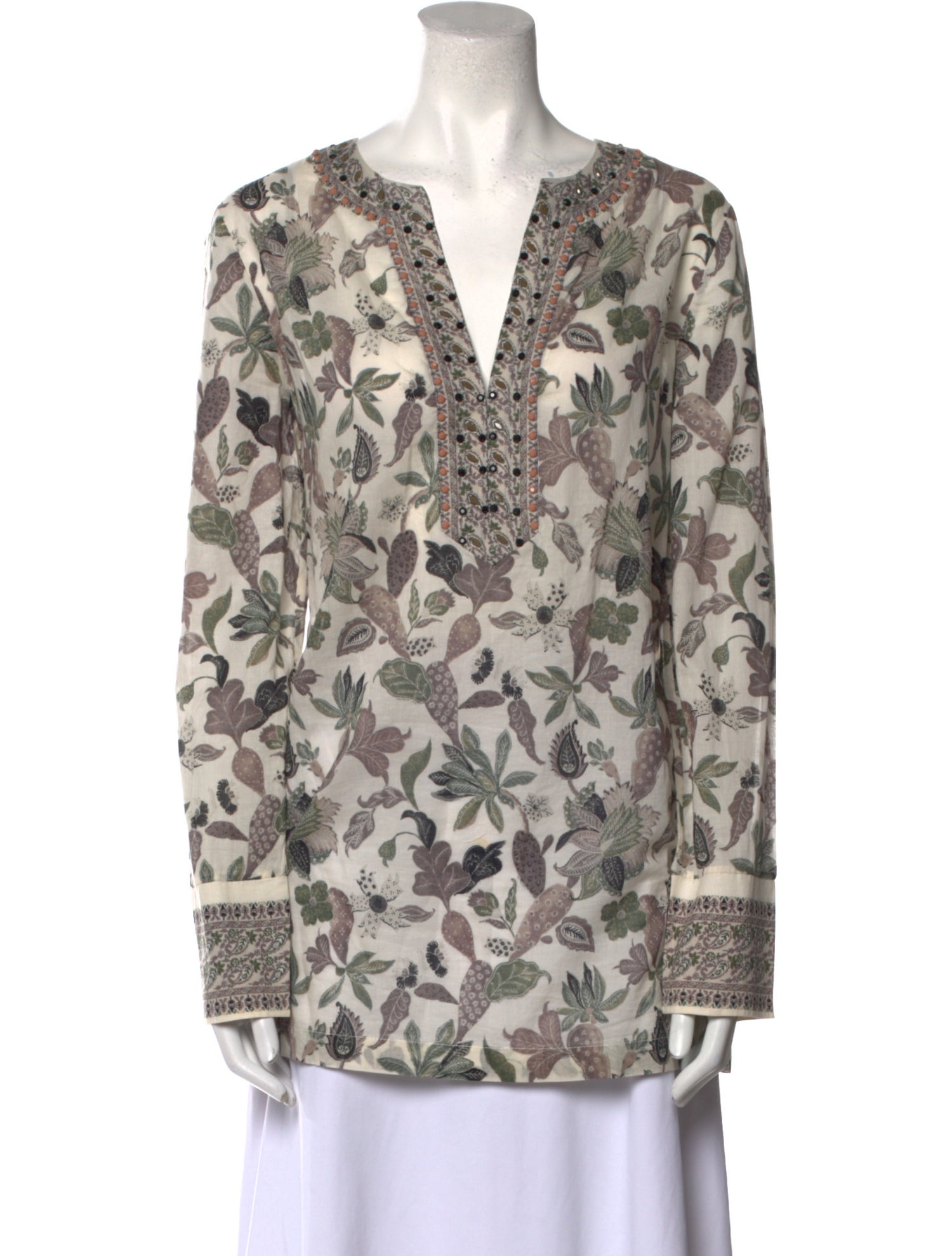 Tory Burch Printed V-Neck Tunic