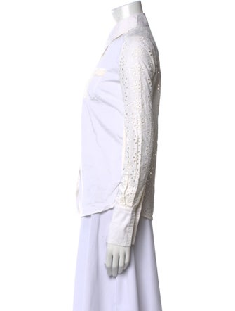 Tory Burch Long Sleeve Button-Up Top